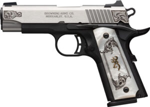BROWNING 1911-380 SS/ENGRAVED - 380ACP FS 4.25" WHITE PEARL - additional view