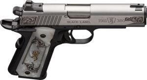 BROWNING 1911-380 SS/ENGRAVED - 380ACP FS 4.25" WHITE PEARL - additional view