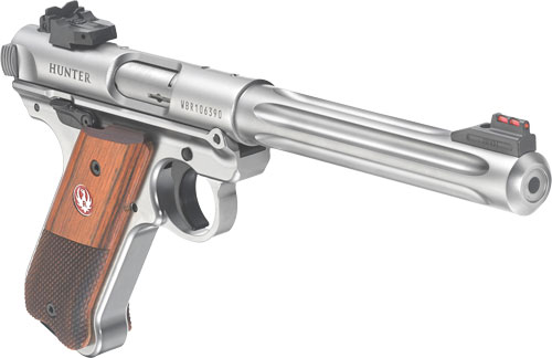 Ruger Mark IV Hunter Pistol, .22 LR, 6.88-Inch Fluted Bull Barrel, Stainless