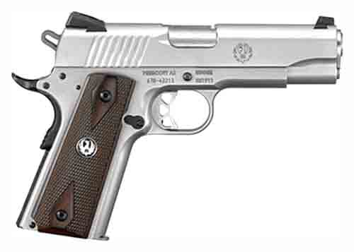 Ruger SR1911 Commander Pistol, .45 ACP, Stainless, Wood Grips