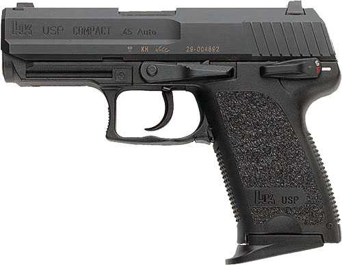HK USP45 Compact Pistol, .45 ACP, 3.94-Inch, Black, 8-Round