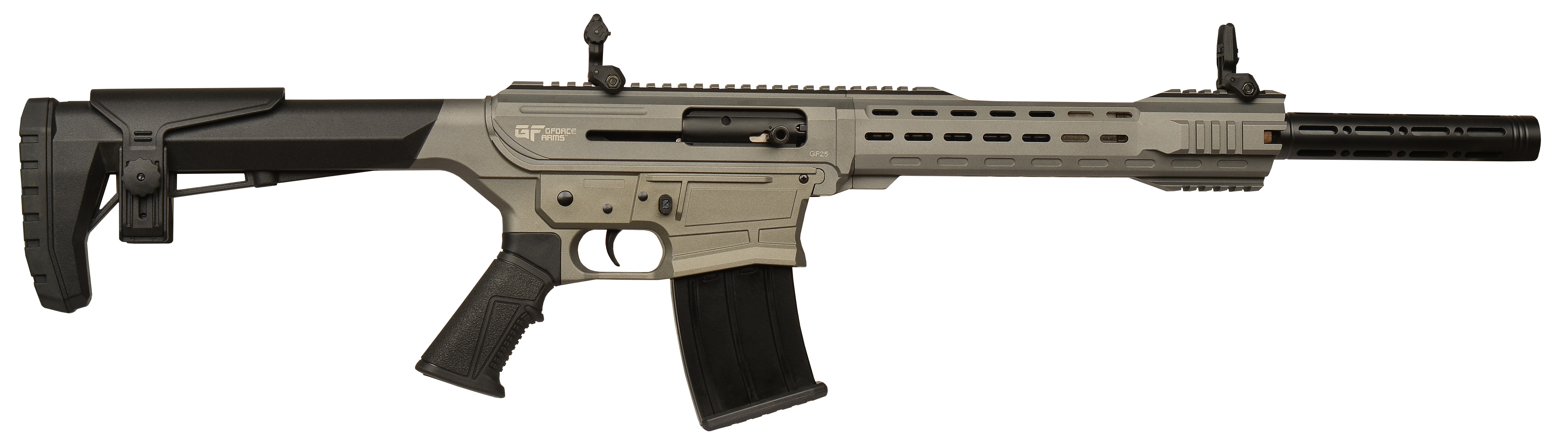 GForce Arms GF25 AR-Style Shotgun, 12 Gauge, 18.5-Inch, Tungsten Grey, 5-Round