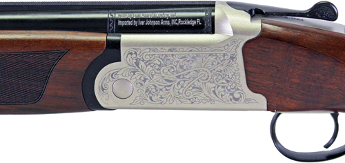 GIJ60020LW26S engraving.jpg IVER JOHNSON 600LW O/U 20GA 3" - 26"VR SILVER BLACK WALNUT - additional view