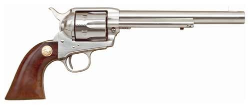 Cimarron P-Model Revolver, .45 Long Colt, 7.5-Inch Barrel, Stainless, Walnut Grip, 6-Shot