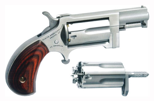 NAA SIDEWINDER 22LR/22WMR - 1.5" SWINGOUT CYL S/S MAT WOOD