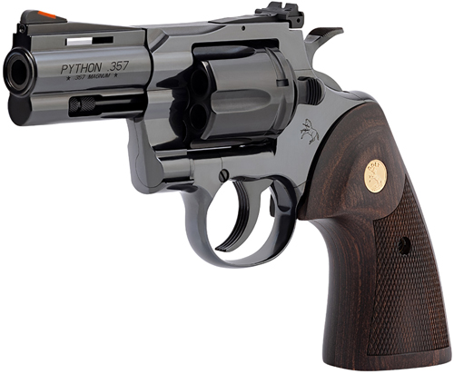 Colt Python .357 Magnum Revolver, 3-Inch Barrel, Blued, Walnut Gold Medallion Grips