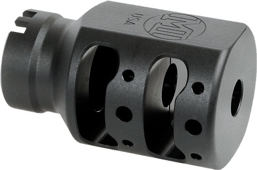 Midwest Industries Alpha Tank Muzzle Brake, 24mm, Black Matte Nitride