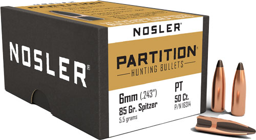 Nosler Partition 6mm (.243-inch) 85gr Bullets
