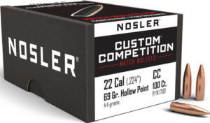 Nosler Custom Competition .224 Caliber 69gr Hollow Point Boat Tail Bullets