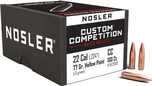 Nosler .22 Cal/.224 77 gr Custom Competition Bullet