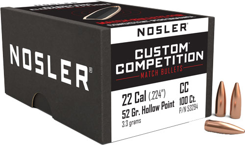 Nosler .22 Cal/.224 52 gr Custom Competition Bullet