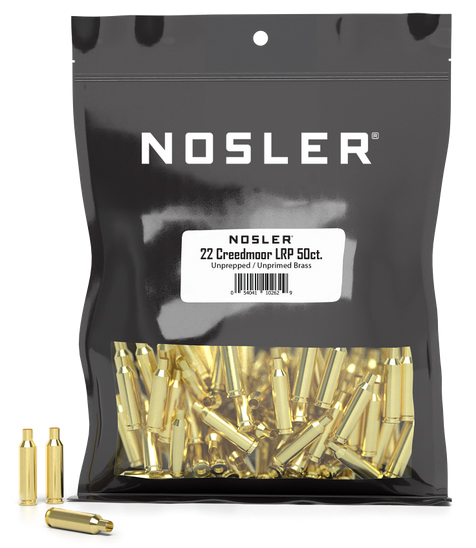 Nosler Unprepped Bulk Brass 22 Creedmoor Rifle Cases (50ct)