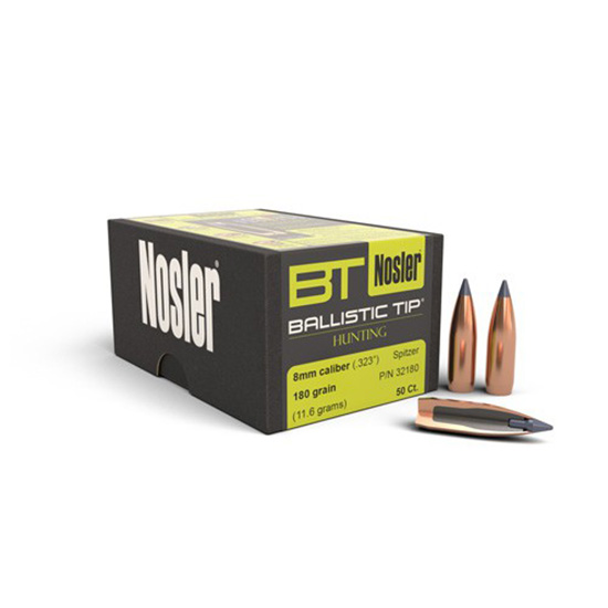 Nosler Ballistic Tip 8mm 180gr Boat Tail Bullets