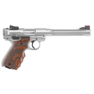 Ruger Mark IV Target Pistol, .22 LR, 6.88-Inch Fluted, Wood Grips, 10-Round