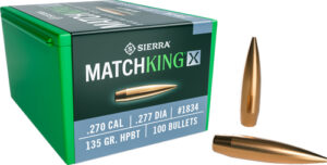 Sierra MatchKing X .270 Caliber 135gr HPBT Bullets