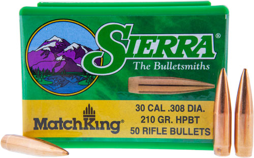 Sierra MatchKing 30 Cal 210gr HPBT Match Bullets