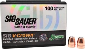 Sierra Sig V-Crown .45 Caliber 200gr JHP Bullet