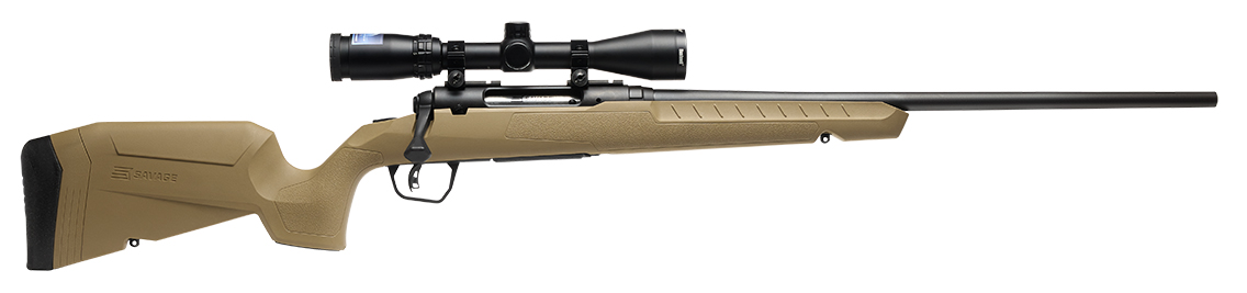 Savage Axis 2 XP Rifle with Scope, .22-250 Remington, 22-Inch Barrel, FDE, 4-Round