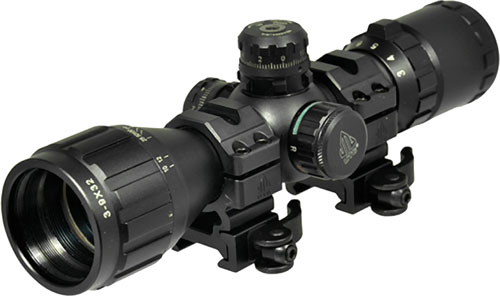 UTG BUGBUSTER 3-9X32 1" RGB - MIL-DOT W/QD RINGS BLACK