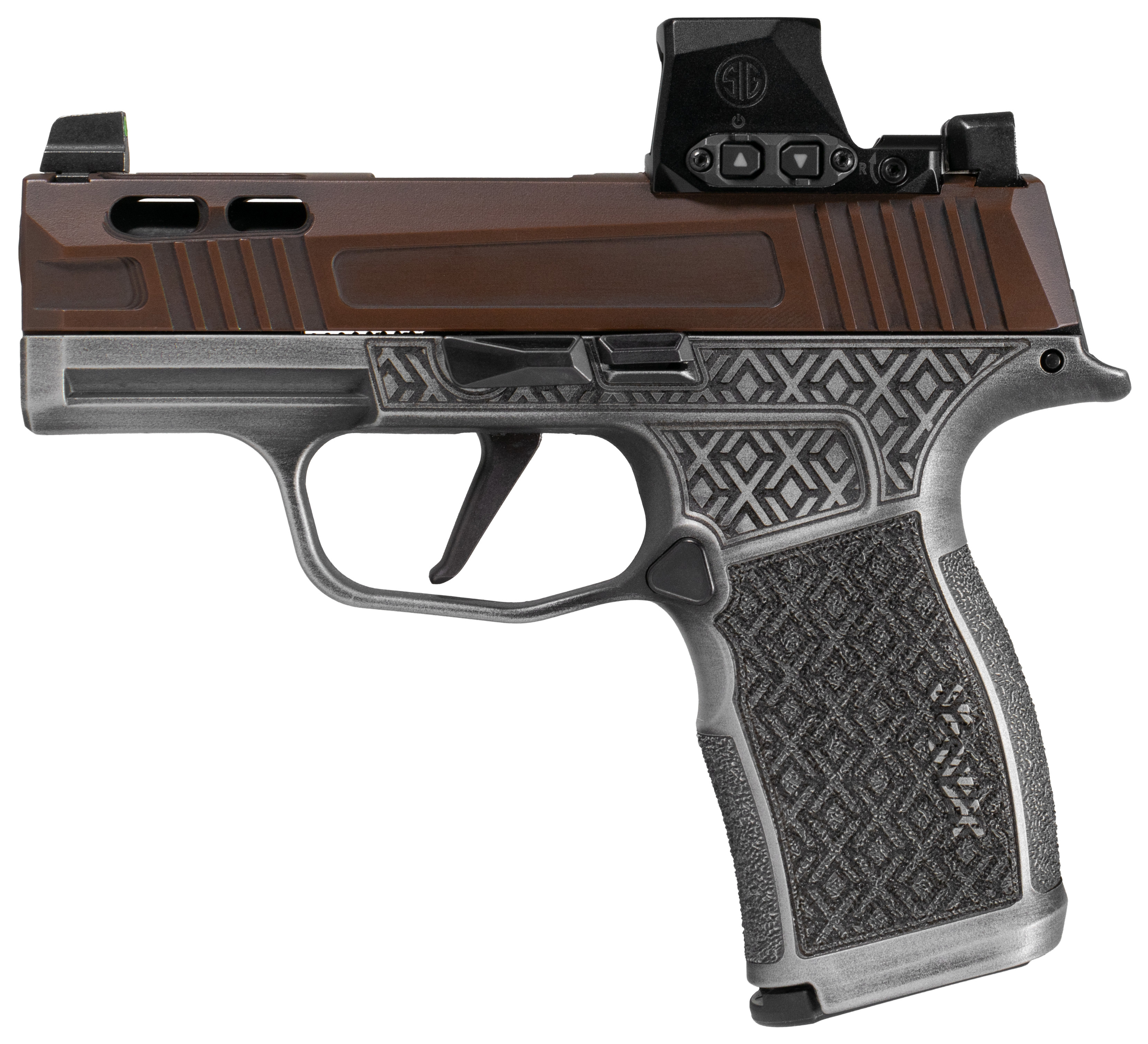 Sig Sauer P365X Shark Coast Tactical Debacle Pistol, 9mm, Brown Cerakote