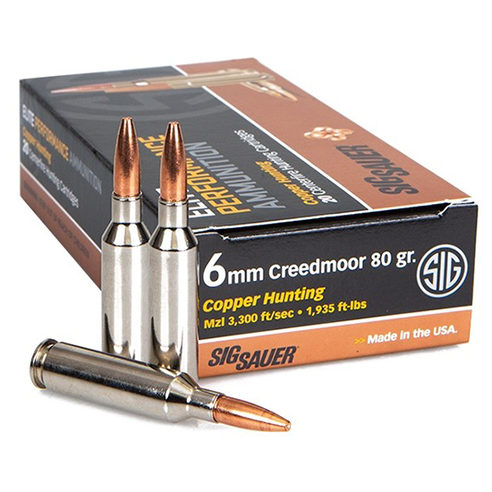 Sig Sauer Elite Copper Hunting 6mm Creedmoor 80 gr Copper Solid, 20-Round Box