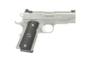Wilson Combat ACP 9mm 4 inch stainless steel semi-auto pistol, right-side view