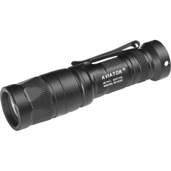SureFire Aviator Dual-Output Flashlight, 5/250 Lumens, White/Red, Black