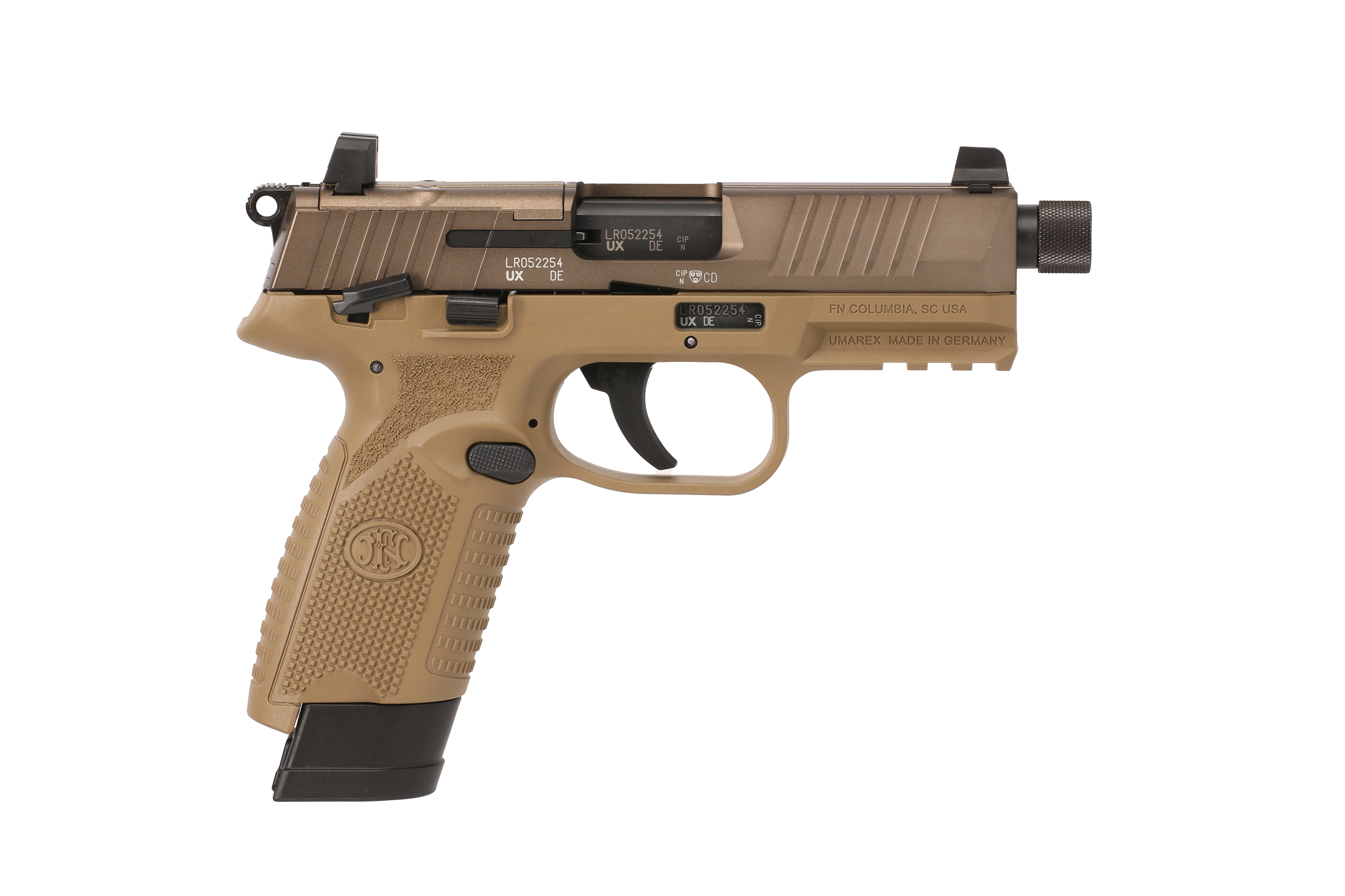 FN 502 Tactical Pistol, .22 LR, 4.6-Inch, FDE