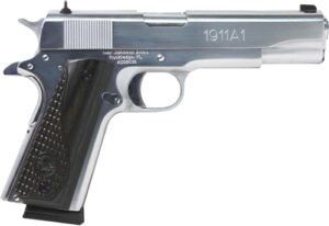 IVER JOHNSON 1911A1 38 SUPER - 5" FS 9RD CHROME BLACK WOOD - additional view