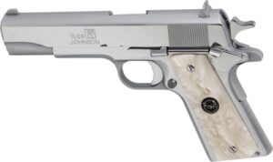 IVER JOHNSON 1911A1 45ACP 5" - FS 8RD CHROME WHITE PEARL GRIP - additional view