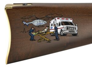 Henry Golden Boy EMS Tribute Edition Lever-Action Rifle, .22 S/L/LR, 20-Inch Octagon Barrel, Engraved, 16-Round - view 2