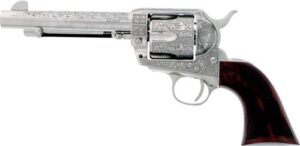 Cimarron Buffalo Bill Cody Revolver, .45 Colt, Engraved Nickel, 5.5-Inch Barrel, 6-Shot - view 2