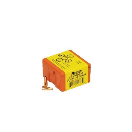 Berger Match Grade Varmint Bullets .22 Caliber 40gr Flat Base (100-Count)