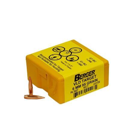Berger Match Grade Target 6mm 95gr VLD Bullets