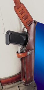 Bianchi Model X15 Vertical Shoulder Holster Sig Sauer P220 P220R Right Hand Plain Tan