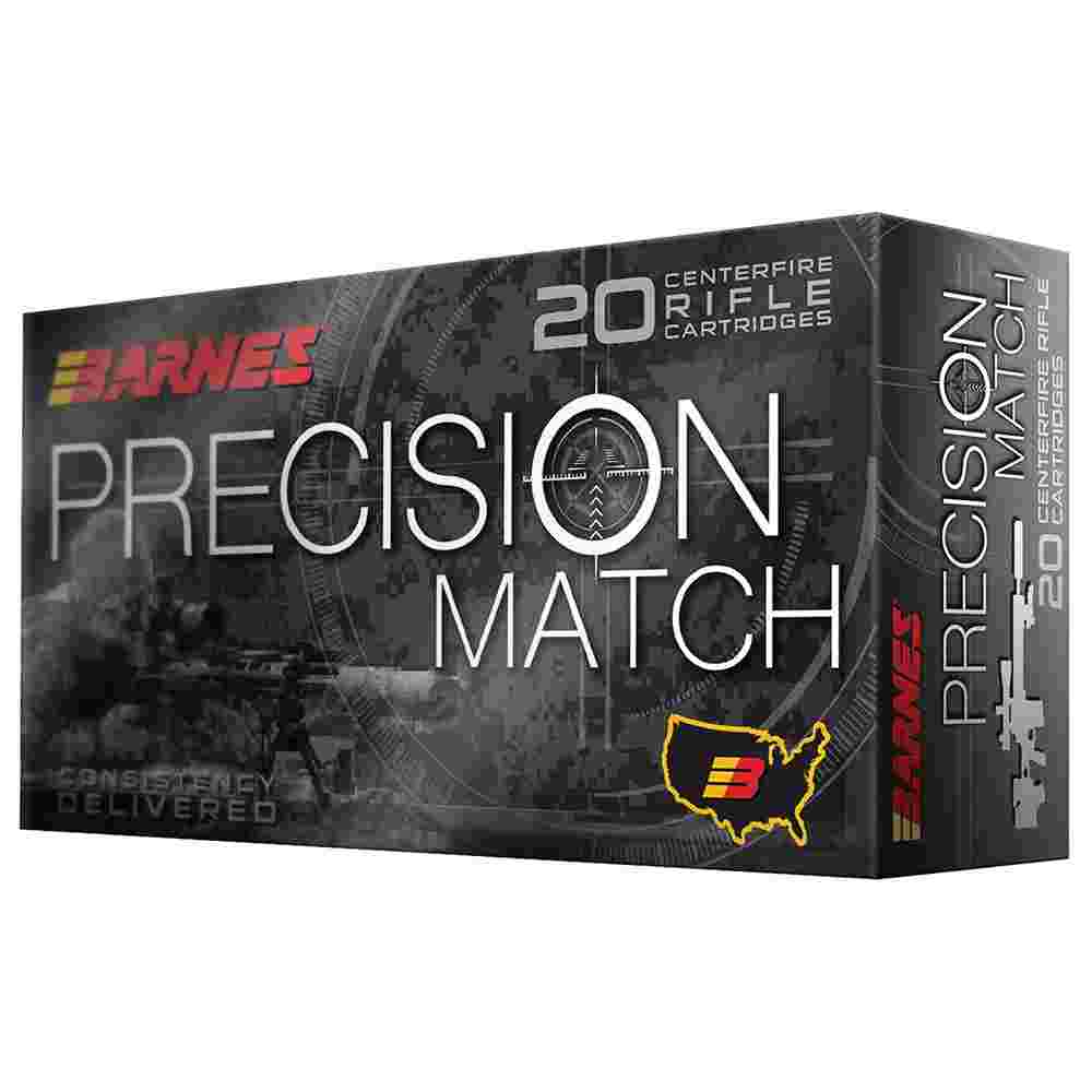 https3A2F2Fmedia.chattanoogashooting.com2Fimages2Fproduct2FBX307282FBarnes Precision2520Match.jpg Barnes Precision Match Rifle Ammunition .338 Lapua Mag 300 gr OTM BT 20/box