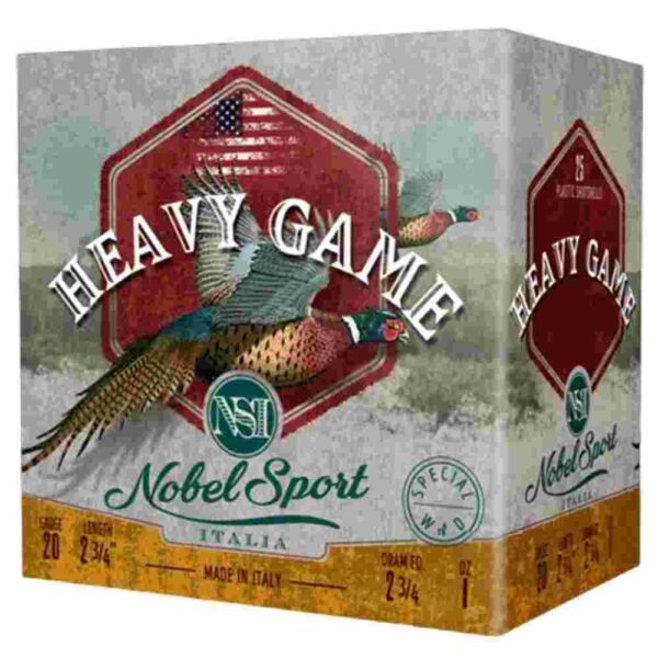Nobel Sport Heavy Game 20 Gauge 2.75in 1oz #8 Shot, 25-Round Box