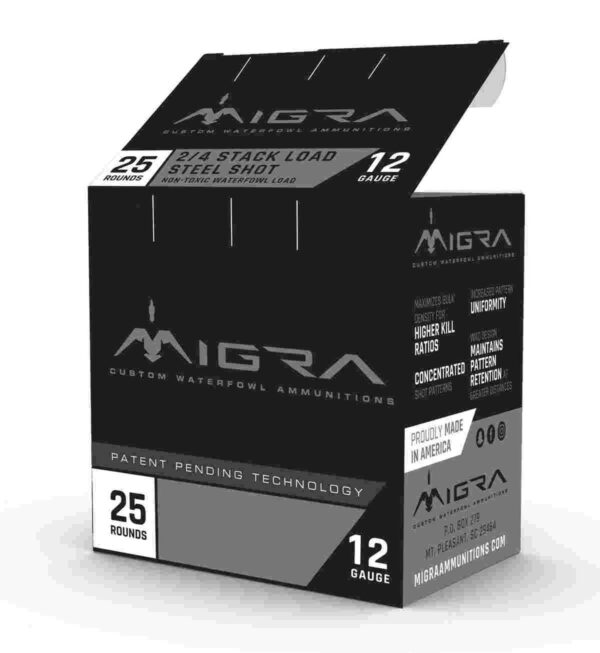 Migra Ammunition Waterfowl Steel Shot 12 Gauge 3-Inch 1 1/4 oz No. 4/6 combo Shot, 25-Round Box