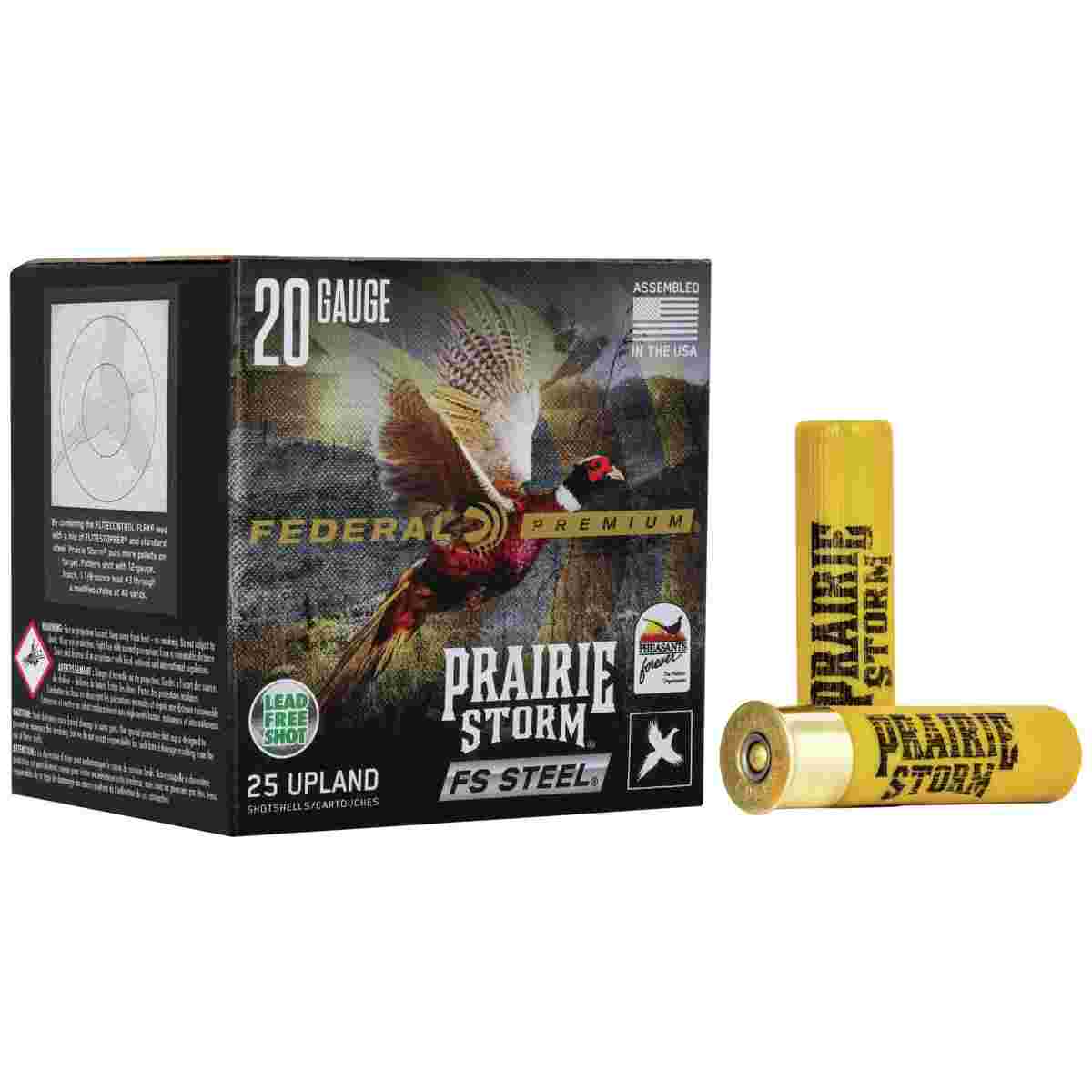 https3A2F2Fmedia.chattanoogashooting.com2Fimages2Fproduct2FFAPFSX207FS42FFAPFSX207FS4.jpg Federal Prairie Storm FS Steel Shotshells 20 ga 3" 7/8oz #4 1350 fps 25/ct