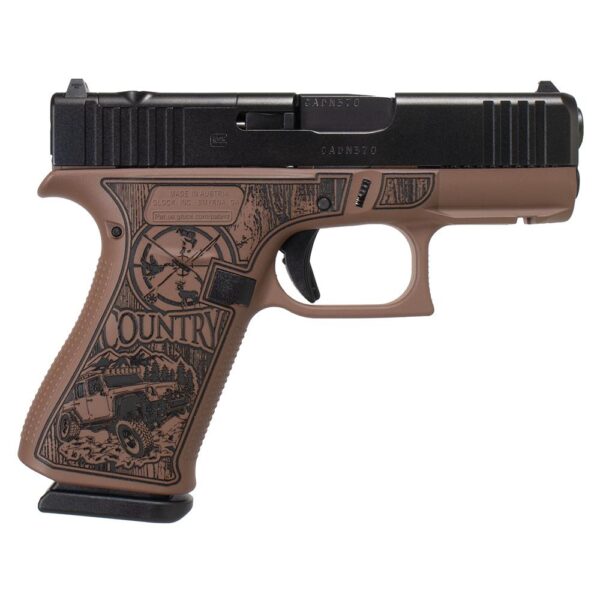 Glock 43X MOS Custom Pistol, 9mm, Engraved Cerakote, 10-Round