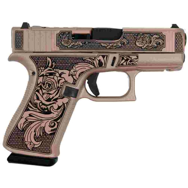Glock 43X Custom Engraved Pistol, 9mm, Rose Gold, USA Made, 10-Round