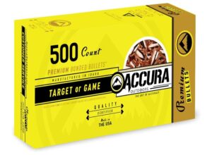 Accura Premium Powerbond .40 Caliber 165gr Flat Point Bullets, 500-Count