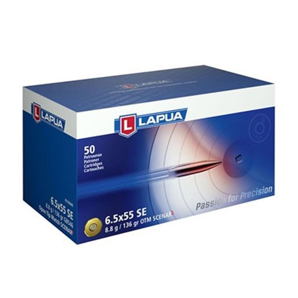 https3A2F2Fmedia.chattanoogashooting.com2Fimages2Fproduct2FLP43160402FLP4316040.jpg Lapua Rifle Ammo 6.5x55 Swede136 gr Scenar-L OTM bx/50