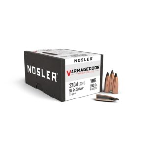 Nosler VarMageddon Bullets, .22 caliber, 55 gr FB-Tipped