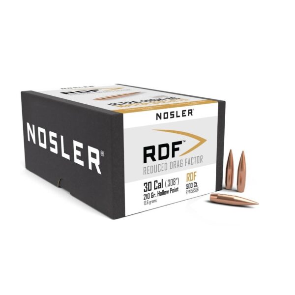 Nosler RDF .30 Caliber 210gr HPBT Rifle Bullets, 500-Count