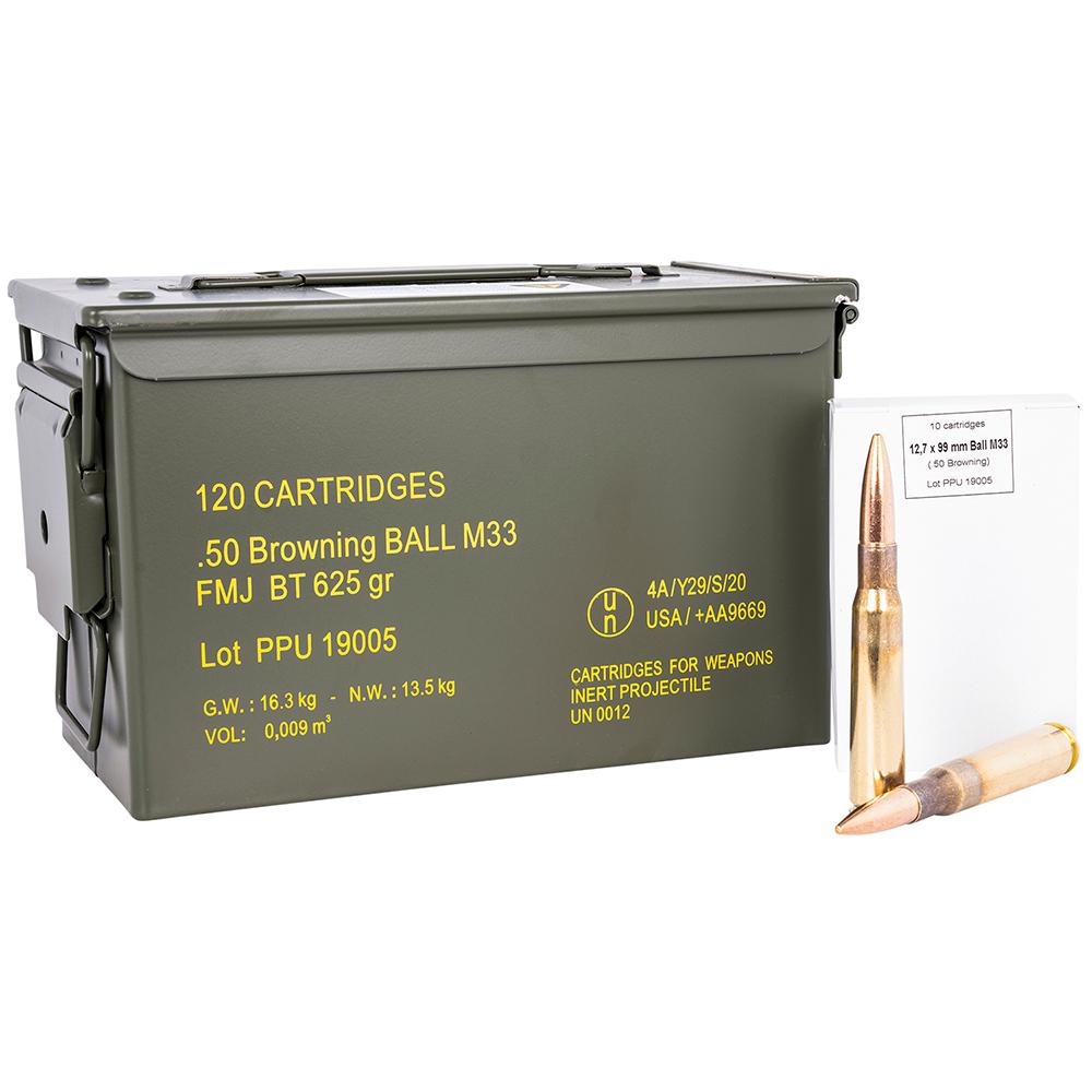 https3A2F2Fmedia.chattanoogashooting.com2Fimages2Fproduct2FOQPPRM50M2FOQPPRM50M123.jpg PPU Rangemaster Rifle Ammunition .50 BMG 625gr FMJ 2940 fps 120/ct (Metal Can)