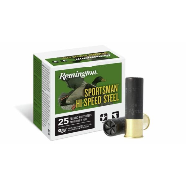 Remington Sportsman Hi-Speed Steel 12 Gauge 3-Inch 1-3/8 oz #2 Shot, 25 Shells
