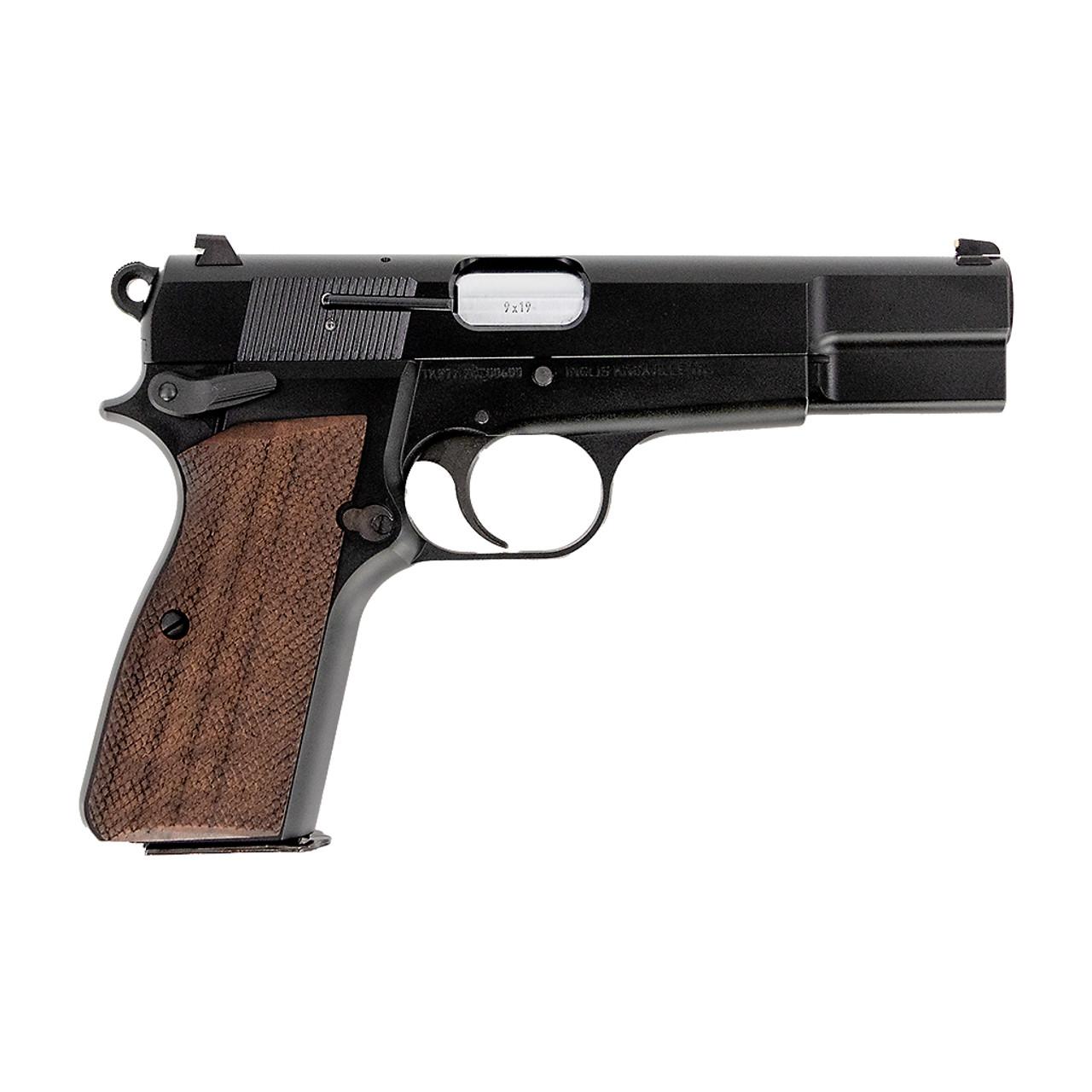 SDS Inglis High Power P-35B Pistol, 9mm, Walnut Grips