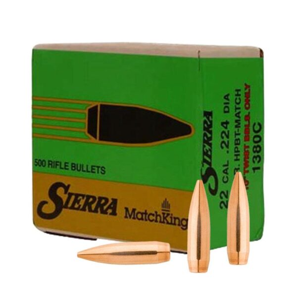 Sierra MatchKing Rifle Bullets, .22 Caliber 69gr HPBT, 500ct
