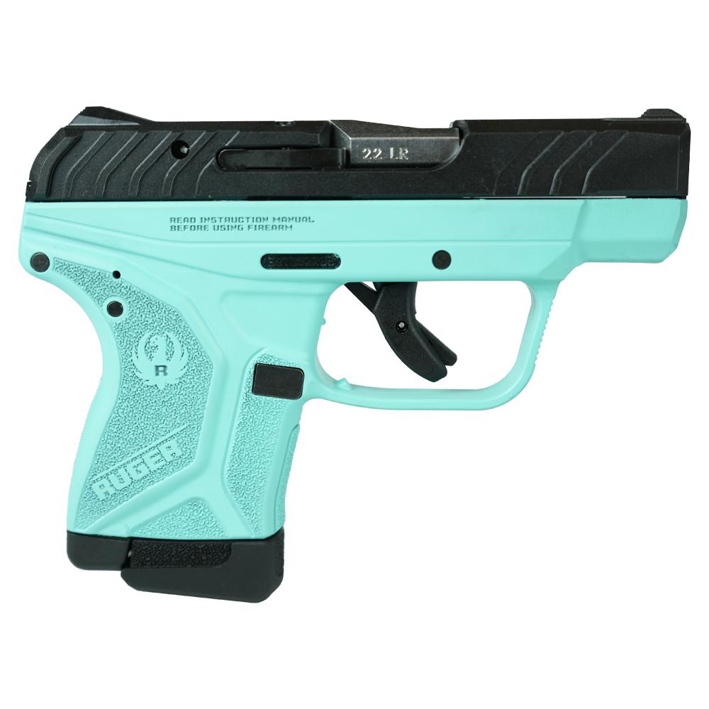 https3A2F2Fmedia.chattanoogashooting.com2Fimages2Fproduct2FUR13705TF2FUR13705TF 1.jpg Ruger LCP II Custom "Robin's Egg Blue Frame" Handgun .22 LR 10/rd Magazine 2.75" Barrel Pocket Holster